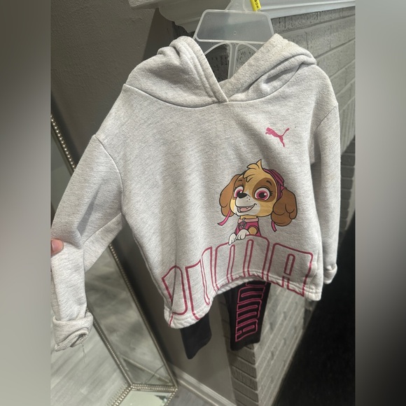 Puma Kids Gray Hoodie with Cartoon Print - Picture 1 of 3